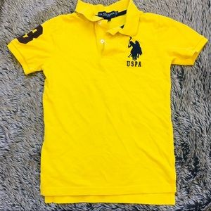 U.S.POLO ASSN boy’s yellow color navy logo polo Tshirt size XS 6